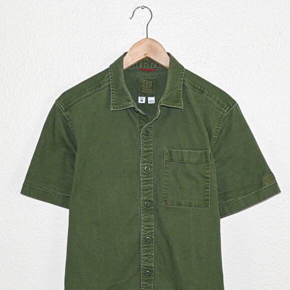 TOPO Designs Men's Short Sleeve Button up Shirt Organic Cotton Size Medium - Picture 2 of 7